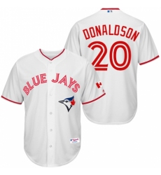 Men's Majestic Toronto Blue Jays #20 Josh Donaldson Authentic White 2015 Canada Day MLB Jersey