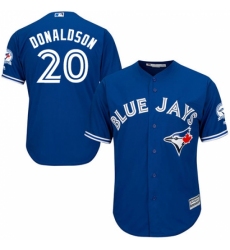 Men's Majestic Toronto Blue Jays #20 Josh Donaldson Replica Blue Alternate 40th Anniversary Patch MLB Jersey