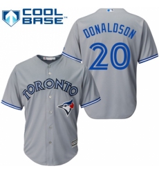 Men's Majestic Toronto Blue Jays #20 Josh Donaldson Replica Grey Road MLB Jersey