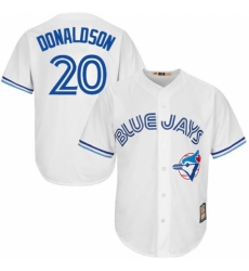 Men's Majestic Toronto Blue Jays #20 Josh Donaldson Replica White Cooperstown MLB Jersey