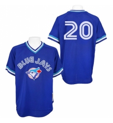 Men's Mitchell and Ness Toronto Blue Jays #20 Josh Donaldson Authentic Blue Throwback MLB Jersey