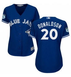 Women's Majestic Toronto Blue Jays #20 Josh Donaldson Authentic Royal Blue 2017 Spring Training Cool Base MLB Jersey