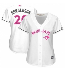 Women's Majestic Toronto Blue Jays #20 Josh Donaldson Authentic White Mother's Day Cool Base MLB Jersey