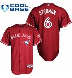 Men's Majestic Toronto Blue Jays #6 Marcus Stroman Authentic Red Canada Day MLB Jersey