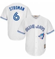 Men's Majestic Toronto Blue Jays #6 Marcus Stroman Authentic White Cooperstown MLB Jersey
