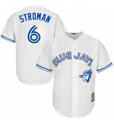 Men's Majestic Toronto Blue Jays #6 Marcus Stroman Replica White Cooperstown MLB Jersey