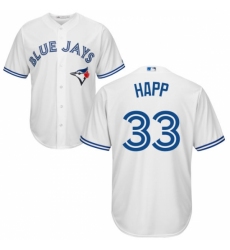 Youth Majestic Toronto Blue Jays #33 J.A. Happ Replica White Home MLB Jersey