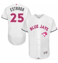 Men's Majestic Toronto Blue Jays #25 Marco Estrada Authentic White 2016 Mother's Day Fashion Flex Base MLB Jersey