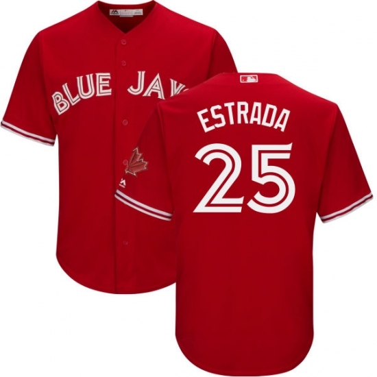 Men's Majestic Toronto Blue Jays #25 Marco Estrada Replica Scarlet Alternate Cool Base MLB Jersey Men's Majestic Toronto Blue Jays #25 Marco Estrada Replica Scarlet Alternate Cool Base MLB Jersey