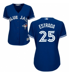 Women's Majestic Toronto Blue Jays #25 Marco Estrada Replica Blue Alternate MLB Jersey