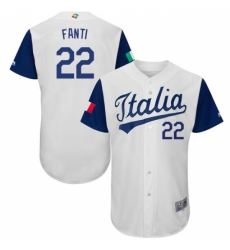 Men's Italy Baseball Majestic #22 Nick Fanti White 2017 World Baseball Classic Authentic Team Jersey