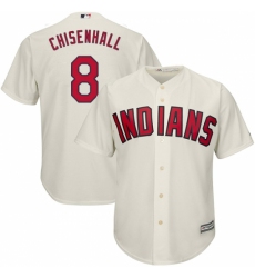 Men's Majestic Cleveland Indians #8 Lonnie Chisenhall Replica Cream Alternate 2 Cool Base MLB Jersey