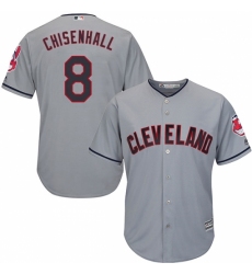 Men's Majestic Cleveland Indians #8 Lonnie Chisenhall Replica Grey Road Cool Base MLB Jersey
