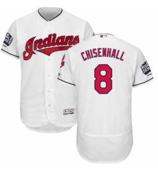 Men's Majestic Cleveland Indians #8 Lonnie Chisenhall White 2016 World Series Bound Flexbase Authentic Collection MLB Jersey