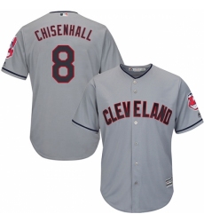 Youth Majestic Cleveland Indians #8 Lonnie Chisenhall Replica Grey Road Cool Base MLB Jersey