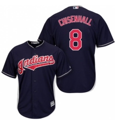 Youth Majestic Cleveland Indians #8 Lonnie Chisenhall Replica Navy Blue Alternate 1 Cool Base MLB Jersey