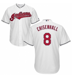 Youth Majestic Cleveland Indians #8 Lonnie Chisenhall Replica White Home Cool Base MLB Jersey