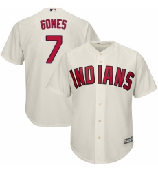 Men's Majestic Cleveland Indians #7 Yan Gomes Replica Cream Alternate 2 Cool Base MLB Jersey