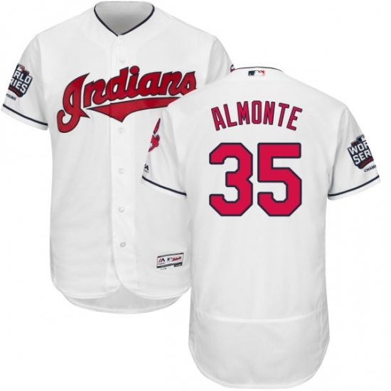 Men's Majestic Cleveland Indians #35 Abraham Almonte White 2016 World Series Bound Flexbase Authentic Collection MLB Jersey Men's Majestic Cleveland Indians #35 Abraham Almonte White 2016 World Series Bound Flexbase Authentic Collection MLB Jersey