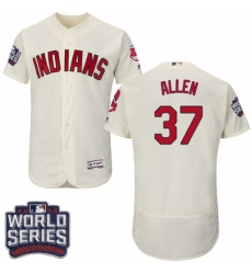 Men's Majestic Cleveland Indians #37 Cody Allen Cream 2016 World Series Bound Flexbase Authentic Collection MLB Jersey