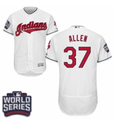 Men's Majestic Cleveland Indians #37 Cody Allen White 2016 World Series Bound Flexbase Authentic Collection MLB Jersey