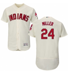 Men's Majestic Cleveland Indians #24 Andrew Miller Cream Flexbase Authentic Collection MLB Jersey