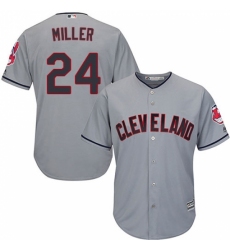 Men's Majestic Cleveland Indians #24 Andrew Miller Replica Grey Road Cool Base MLB Jersey