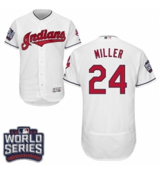 Men's Majestic Cleveland Indians #24 Andrew Miller White 2016 World Series Bound Flexbase Authentic Collection MLB Jersey