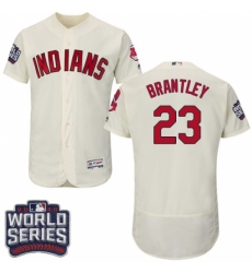 Men's Majestic Cleveland Indians #23 Michael Brantley Cream 2016 World Series Bound Flexbase Authentic Collection MLB Jersey