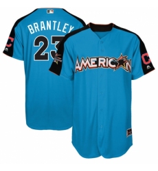 Men's Majestic Cleveland Indians #23 Michael Brantley Replica Blue American League 2017 MLB All-Star MLB Jersey