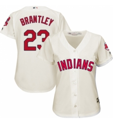 Women's Majestic Cleveland Indians #23 Michael Brantley Replica Cream Alternate 2 Cool Base MLB Jersey