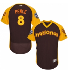 Men's Majestic San Francisco Giants #8 Hunter Pence Brown 2016 All-Star National League BP Authentic Collection Flex Base MLB Jersey