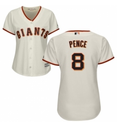 Women's Majestic San Francisco Giants #8 Hunter Pence Replica Cream Home Cool Base MLB Jersey