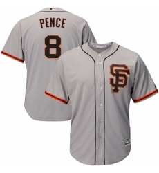 Youth Majestic San Francisco Giants #8 Hunter Pence Authentic Grey Road 2 Cool Base MLB Jersey