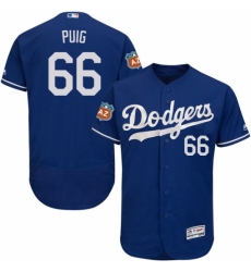 Men's Majestic Los Angeles Dodgers #66 Yasiel Puig Royal Blue Flexbase Authentic Collection MLB Jersey