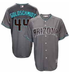Men's Majestic Arizona Diamondbacks #44 Paul Goldschmidt Authentic Gray/Turquoise Cool Base MLB Jersey