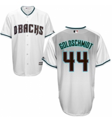 Men's Majestic Arizona Diamondbacks #44 Paul Goldschmidt Authentic White/Capri Cool Base MLB Jersey