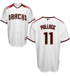 Men's Majestic Arizona Diamondbacks #11 A. J. Pollock Authentic White Home Cool Base MLB Jersey