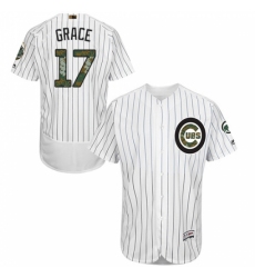 Men's Majestic Chicago Cubs #17 Mark Grace Authentic White 2016 Memorial Day Fashion Flex Base MLB Jersey