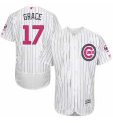 Men's Majestic Chicago Cubs #17 Mark Grace Authentic White 2016 Mother's Day Fashion Flex Base MLB Jersey
