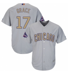 Youth Majestic Chicago Cubs #17 Mark Grace Authentic Gray 2017 Gold Champion Cool Base MLB Jersey