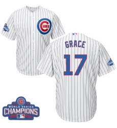 Youth Majestic Chicago Cubs #17 Mark Grace Authentic White Home 2016 World Series Champions Cool Base MLB Jersey