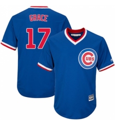 Youth Majestic Chicago Cubs #17 Mark Grace Replica Royal Blue Cooperstown Cool Base MLB Jersey