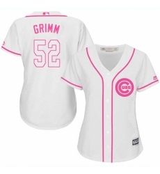 Women's Majestic Chicago Cubs #52 Justin Grimm Replica White Fashion MLB Jersey
