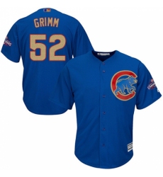 Youth Majestic Chicago Cubs #52 Justin Grimm Authentic Royal Blue 2017 Gold Champion Cool Base MLB Jersey