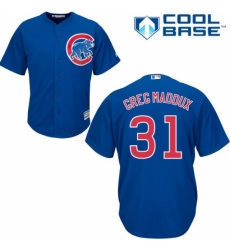 Men's Majestic Chicago Cubs #31 Greg Maddux Replica Royal Blue Alternate Cool Base MLB Jersey