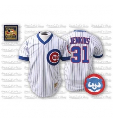 Men's Mitchell and Ness Chicago Cubs #31 Greg Maddux Authentic White Throwback MLB Jersey