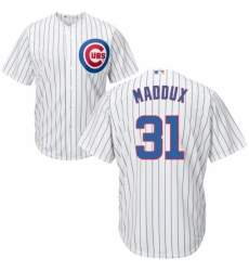 Youth Majestic Chicago Cubs #31 Greg Maddux Replica White Home Cool Base MLB Jersey