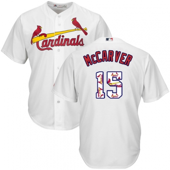 Men's Majestic St. Louis Cardinals #15 Tim McCarver Authentic White Team Logo Fashion Cool Base MLB Jersey Men's Majestic St. Louis Cardinals #15 Tim McCarver Authentic White Team Logo Fashion Cool Base MLB Jersey