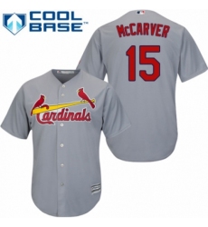 Men's Majestic St. Louis Cardinals #15 Tim McCarver Replica Grey Road Cool Base MLB Jersey Men's Majestic St. Louis Cardinals #15 Tim McCarver Replica Grey Road Cool Base MLB Jersey
